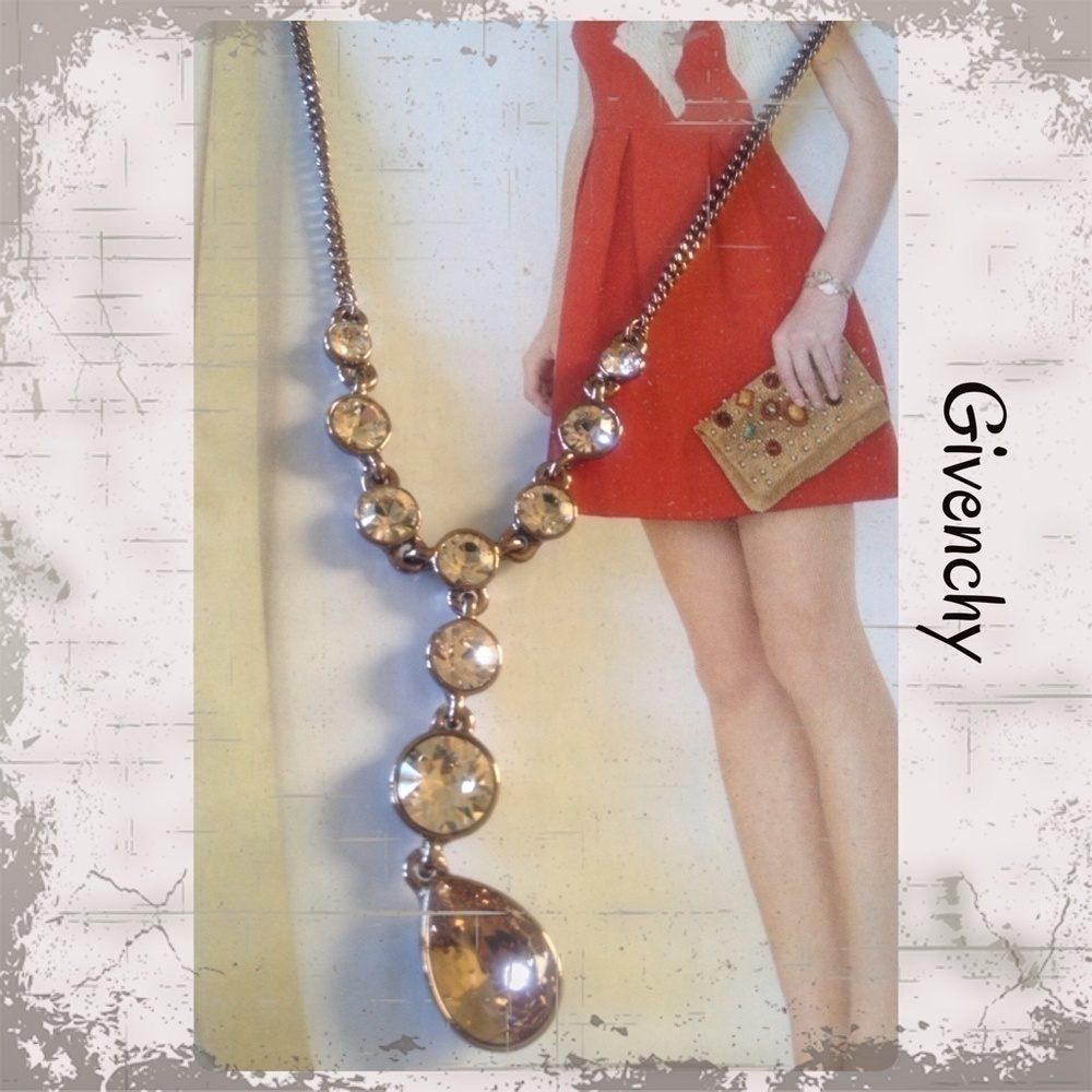 New - Givenchy brown gold y-necklace